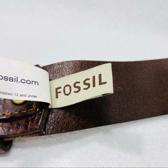 Fossil Pike Two Tone Brown Pebbled Leather Belt - Size 40 - NWT - Picture 5 of 10